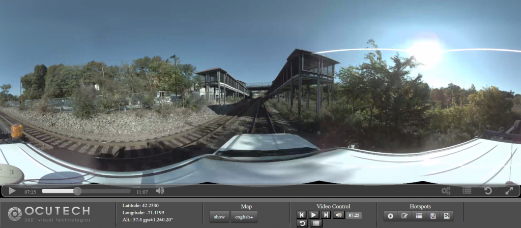 railroad panoramic imaging uses 360 degree camera with GPS and sometimes LiDAR to perform track surveys and condition assessment. Relaity IMT generates 3d..