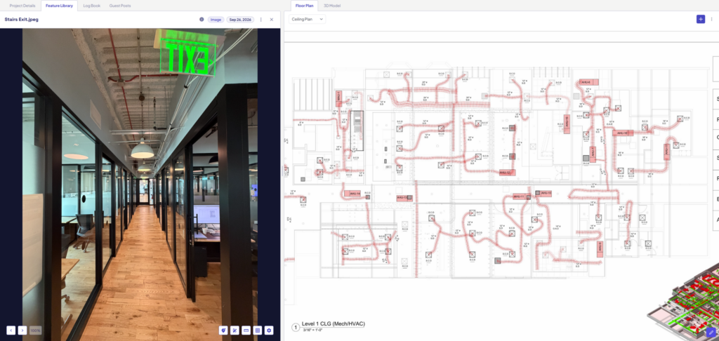 Reflected Ceiling Plan HVAC with photo key