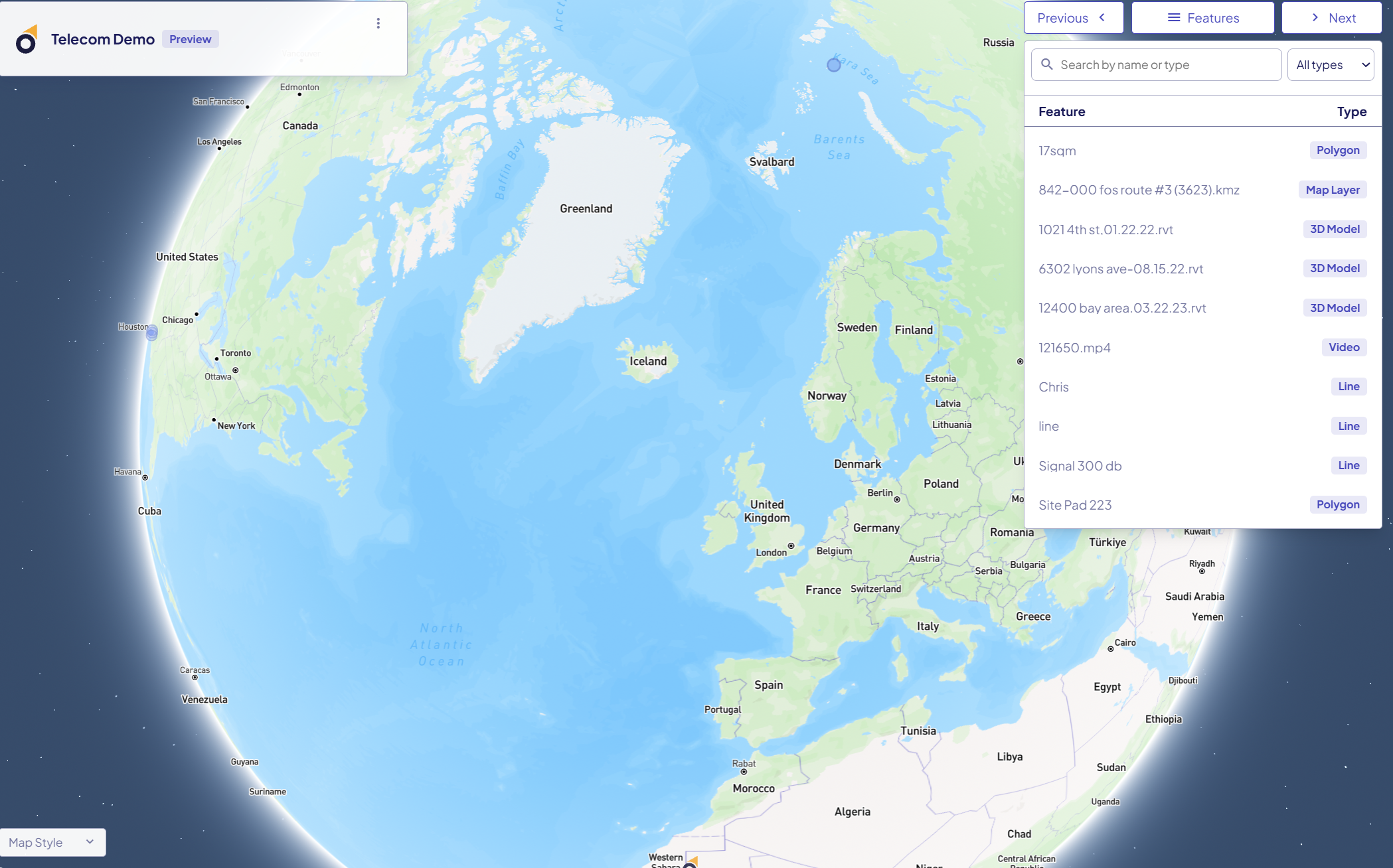 geospatial data published viewer